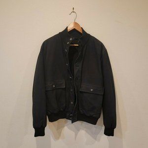 Valstar Black Suede Wool Lined Heavyweight Bomber Jacket Men's Medium 40us